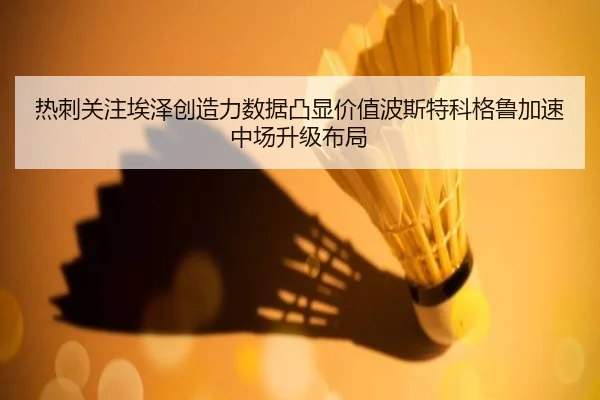 热刺关注埃泽创造力数据凸显价值波斯特科格鲁加速中场升级布局（kaiyun）